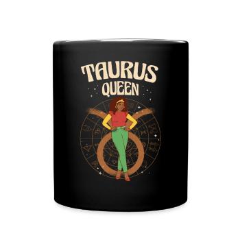 Queen Taurus Woman Zodiac Sign Horoscope - Full Colour Mug - black - Front