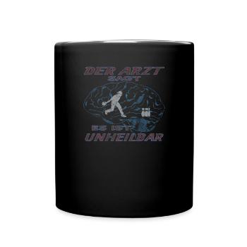 Bowling Zubehör mit Bowling Motiv - Tasse einfarbig - Schwarz - Vorne
