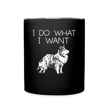 Longhair Collie Rough Collie Dog - Full Colour Mug - black - Front