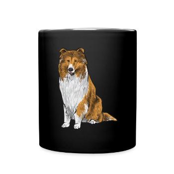 Longhair Collie Rough Collie Dog - Full Colour Mug - black - Front