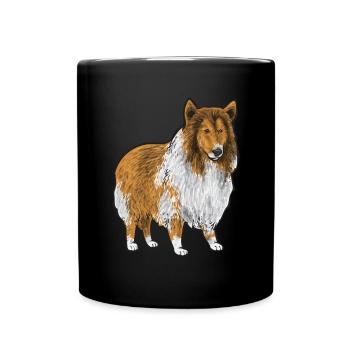 Longhair Collie Rough Collie Dog - Full Colour Mug - black - Front