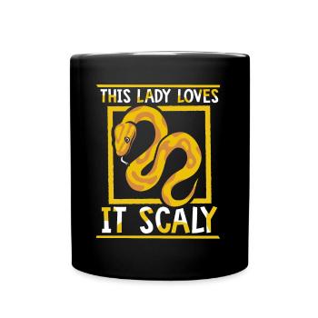 This Lady Loves It Scaly Python Snake Banana - Full Colour Mug - black - Front