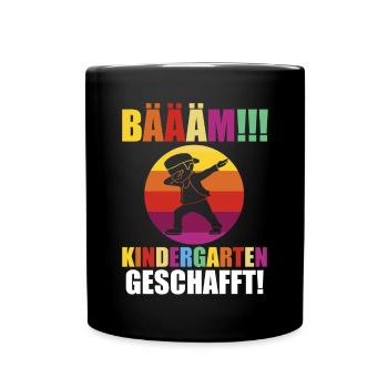 Schulkind Schulbeginn Erste Klasse Kindergarten Ei - Tasse einfarbig - Schwarz - Vorne
