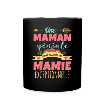 Fête Des Mères Une Maman Domme Une Mamie Gèniale - Mug uni - noir - Devant