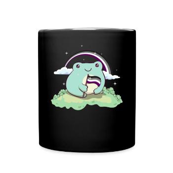 Asexual Pride Ace Flag Mignon Grenouille Subtil LGBTQ - Mug uni - noir - Devant