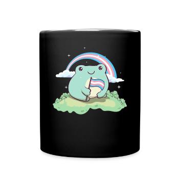 Fierté transgenre Grenouille drapeau trans LGBTQ subtile - Mug uni - noir - Devant