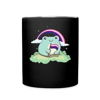 Genre Fluid Pride Flag Mignon Grenouille subtile LGB - Mug uni - noir - Devant