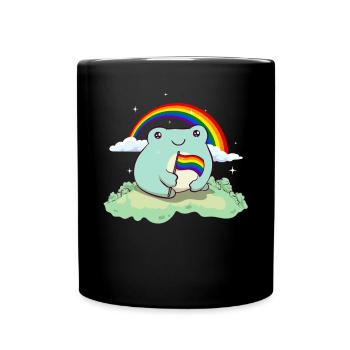 Gay Pride Rainbow Flag Mignonne Grenouille - Mug uni - noir - Devant