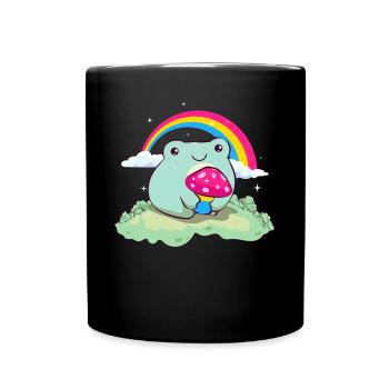 Pansexual Pride Pan Flag Cute Frog Mushroom Subtle - Tasse einfarbig - Schwarz - Vorne