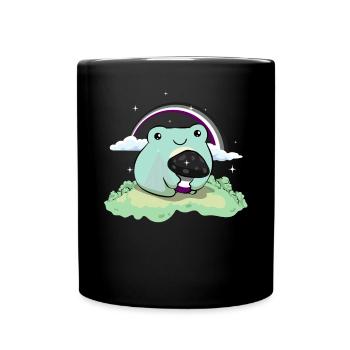 Asexual Pride Ace Flag Cute Frog Mushroom Subtle - Tasse einfarbig - Schwarz - Vorne