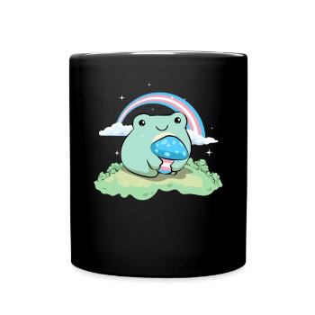 Transgender Pride Trans Flag Cute Frog P - Full Colour Mug - black - Front