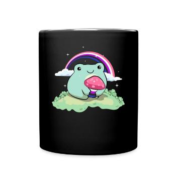 Genre Fluid Pride Flag Mignon Grenouille Champignon Subtil - Mug uni - noir - Devant