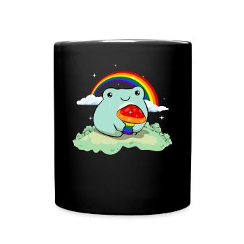 Gay Pride Rainbow Flag Mignonnes Grenouilles - Mug uni - noir - Devant