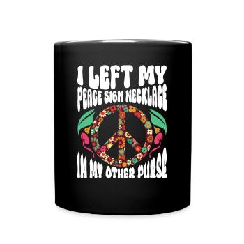 Hippie Costume Cravate Dye Peace 70s - Mug uni - noir - Devant
