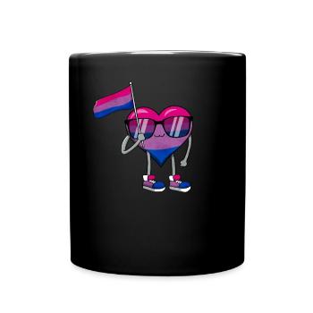 Bi Pride Bisexual Flag Cœur Subtil LGBTQ - Mug uni - noir - Devant
