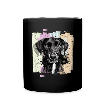 Schwarze Deutsche Dogge Hund - Tasse einfarbig - Schwarz - Vorne