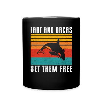Orca Wal Geschenke - Tasse einfarbig - Schwarz - Vorne