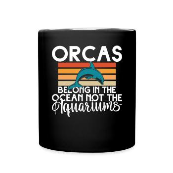 Orca Wal Geschenke - Tasse einfarbig - Schwarz - Vorne