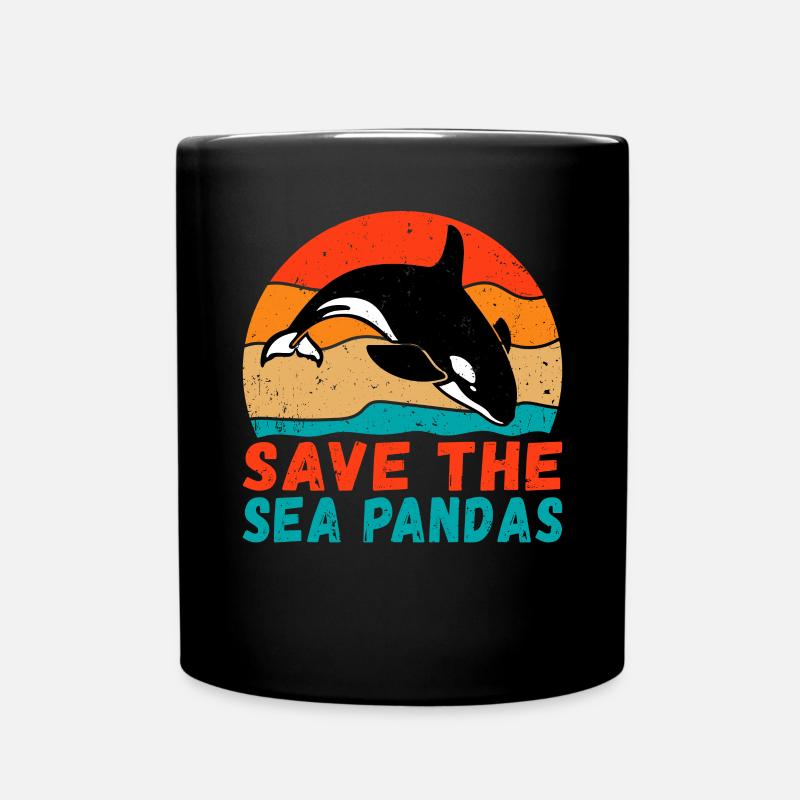 Orca Wal Geschenke - Tasse einfarbig - Schwarz