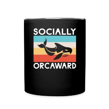 Orca Wal Geschenke - Tasse einfarbig - Schwarz - Vorne
