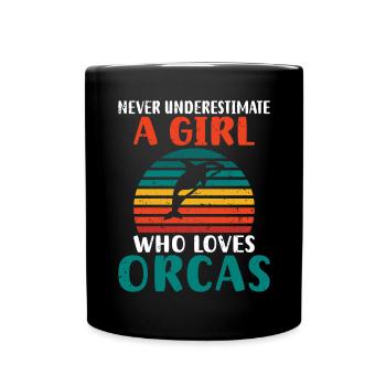 Orca Wal Geschenke - Tasse einfarbig - Schwarz - Vorne