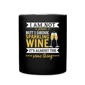 I'm not perfect, but I drink sparkling wine funny - Full Colour Mug - black - Front