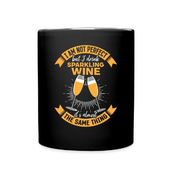 I'm not perfect, but I drink sparkling wine funny - Full Colour Mug - black - Front