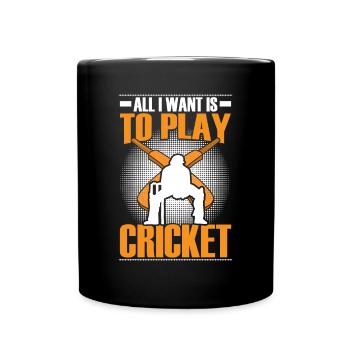 Cricket Ist Alles, Was Ich Will - Tasse einfarbig - Schwarz - Vorne