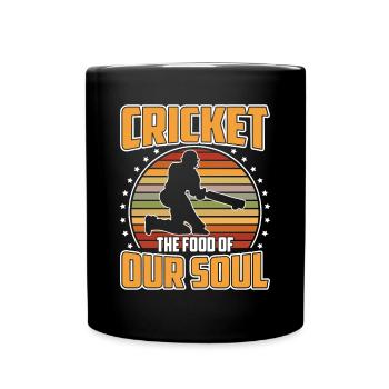 Cricket, Die Nahrung Unserer Seele - Tasse einfarbig - Schwarz - Vorne