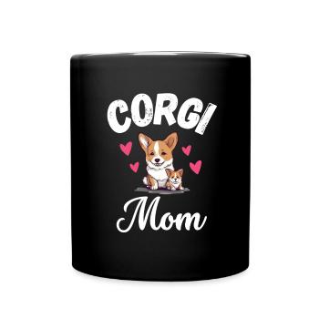 Corgi Mama Hunde Muttertag Geschenk Corgi - Tasse einfarbig - Schwarz - Vorne