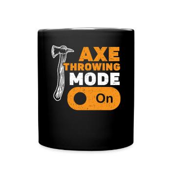 Axt werfen Beil Werfer Axt Wurf Holzfäller - Tasse einfarbig - Schwarz - Vorne