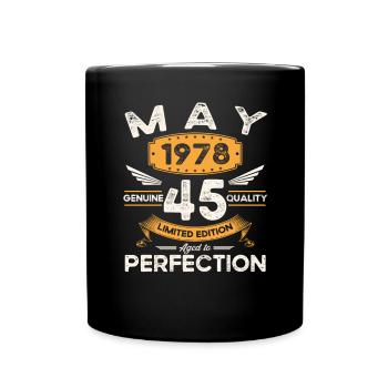 45e anniversaire Homme May né en 1978 Légendaire - Mug uni - noir - Devant
