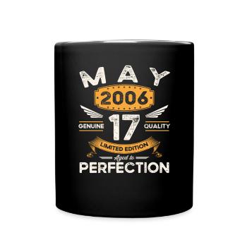 17th Birthday Man May Vintage 2006 Legendary - Full Colour Mug - black - Front