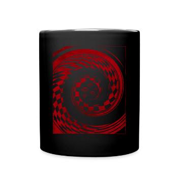 Weirdcore Aesthetic Horror Checkered Eyes - Full Colour Mug - black - Front