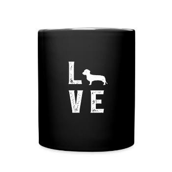 teckel aux cheveux métalliques Amour - Mug uni - noir - Devant