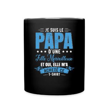 Papa Humour Fille - Mug uni - noir - Devant