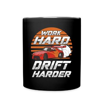 Work Hard Drift Harder JDM Car - Tasse einfarbig - Schwarz - Vorne