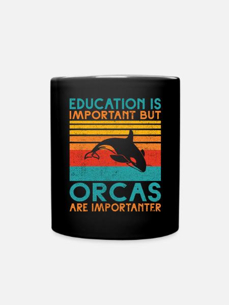 Orca Wal Geschenke - Tasse einfarbig - Schwarz
