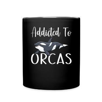 Orca Wal Geschenke - Tasse einfarbig - Schwarz - Vorne