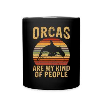Orca Wal Geschenke - Tasse einfarbig - Schwarz - Vorne