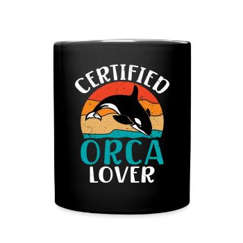 Orca Wal Geschenke - Tasse einfarbig - Schwarz - Vorne
