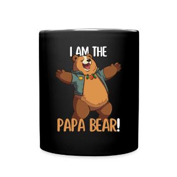 Papa Bear Cartoon Bear Design for Proud Fathers - Full Colour Mug - black - Front