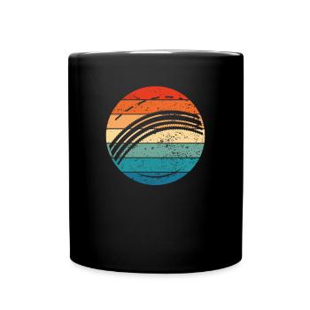 Bunter Cricketball - Tasse einfarbig - Schwarz - Vorne