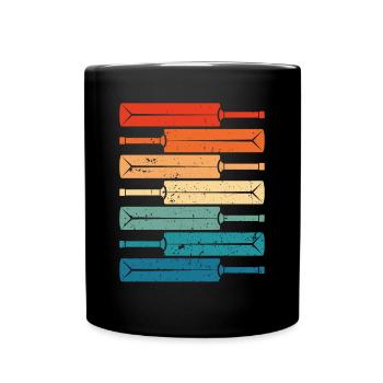 Battes de cricket colorées - Mug uni - noir - Devant