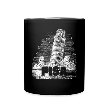 Pisa Florenz Der Schiefe Turm Pisa Souvenir Retro - Tasse einfarbig - Schwarz - Vorne