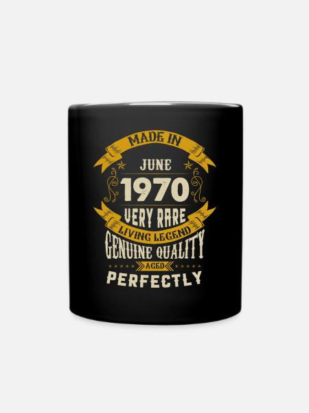 Juni 1970 Vintage Jahrgang Geburtstag - Tasse einfarbig - Schwarz