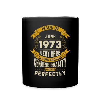 Juni 1973 Vintage Jahrgang Geburtstag - Tasse einfarbig - Schwarz - Vorne