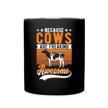 Cow cattle breeder farmer farmer cows - Full Colour Mug - black - Front