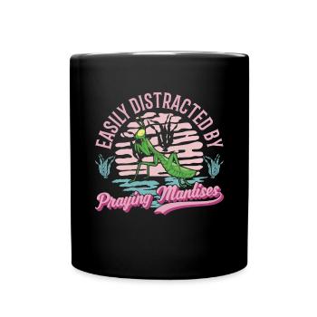 Gottesanbeterin Praying Mantis Fangschrecke - Tasse einfarbig - Schwarz - Vorne