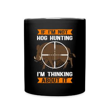 Chasse au sanglier Chasseur Cadeau de chasse au sanglier - Mug uni - noir - Devant